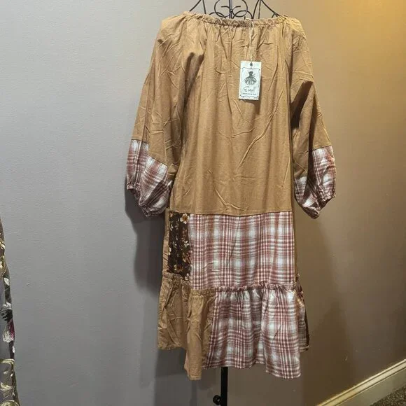 easel patchwork mini dress ~ L ~ NWT - Picture 4 of 4